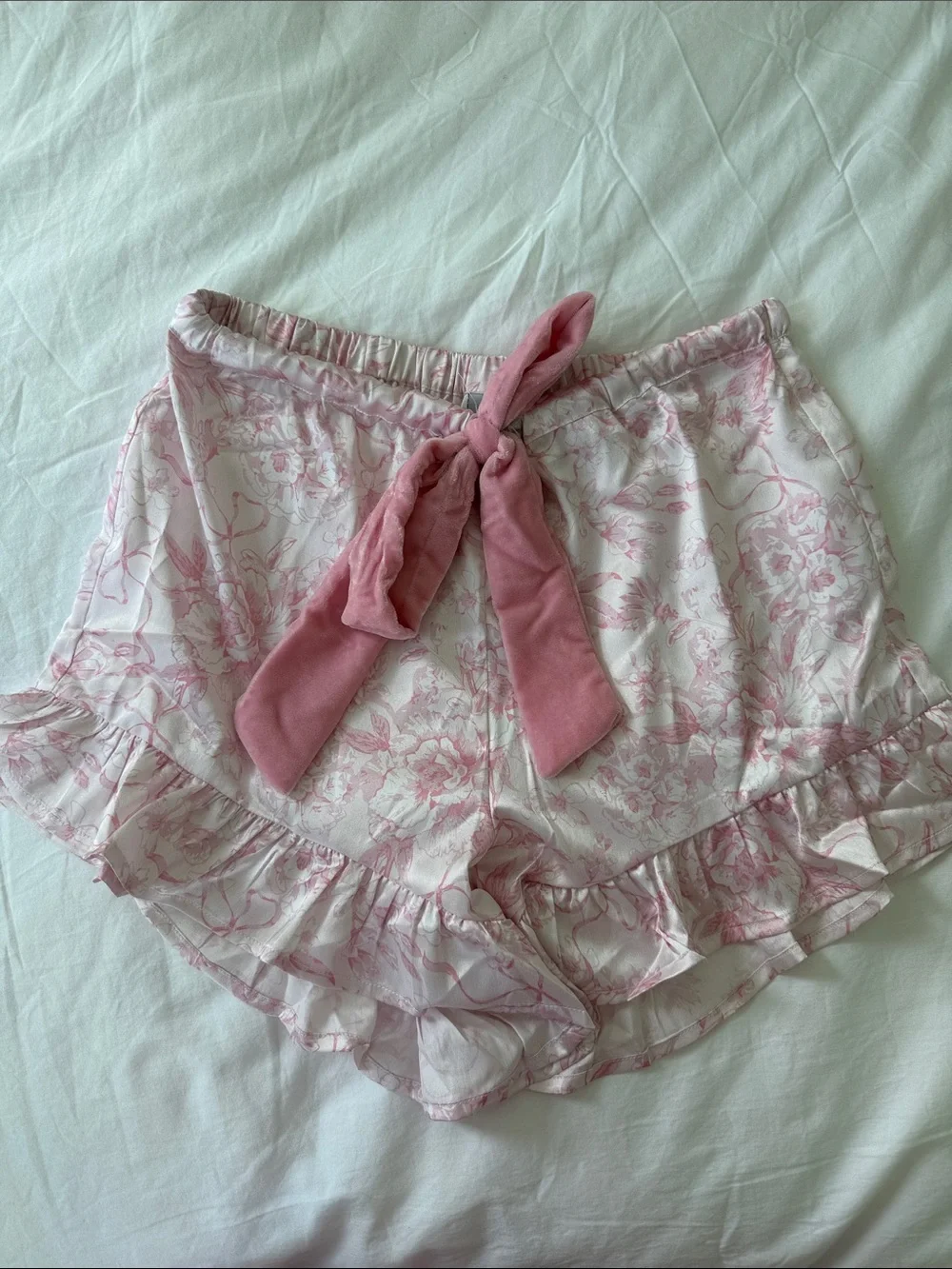 Pink Floral Ruffle Two-Piece Pajama Set - Picture 3 of 3